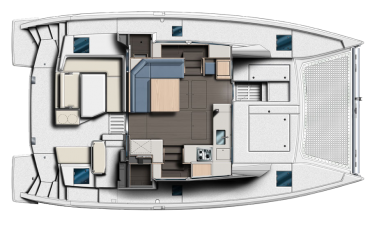 Lounge Area, Saloon and Galley